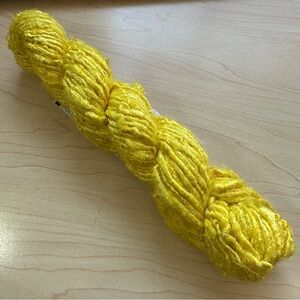 Darn Good Yarn Banana Fiber Worsted Neon Yellow Knit Crochet Sustainable Vegan